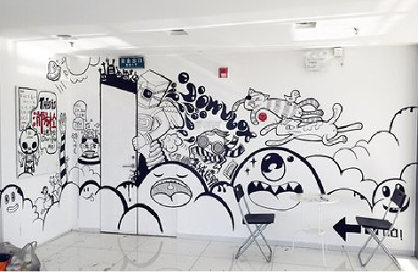 杭州手绘墙并非传统涂鸦。